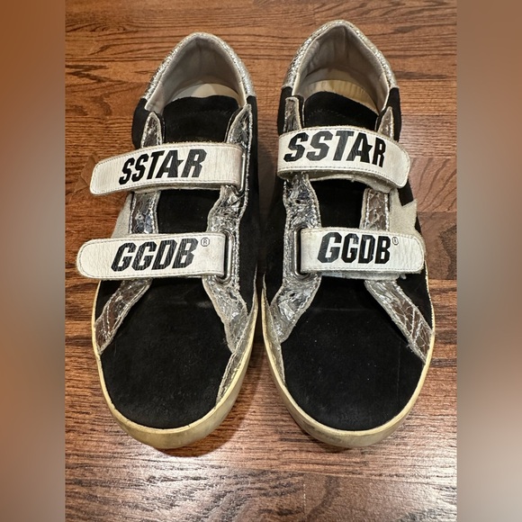 Golden Goose Shoes - Golden Goose Black and Silver Velcro Sneakers, Sz. 8 (38)